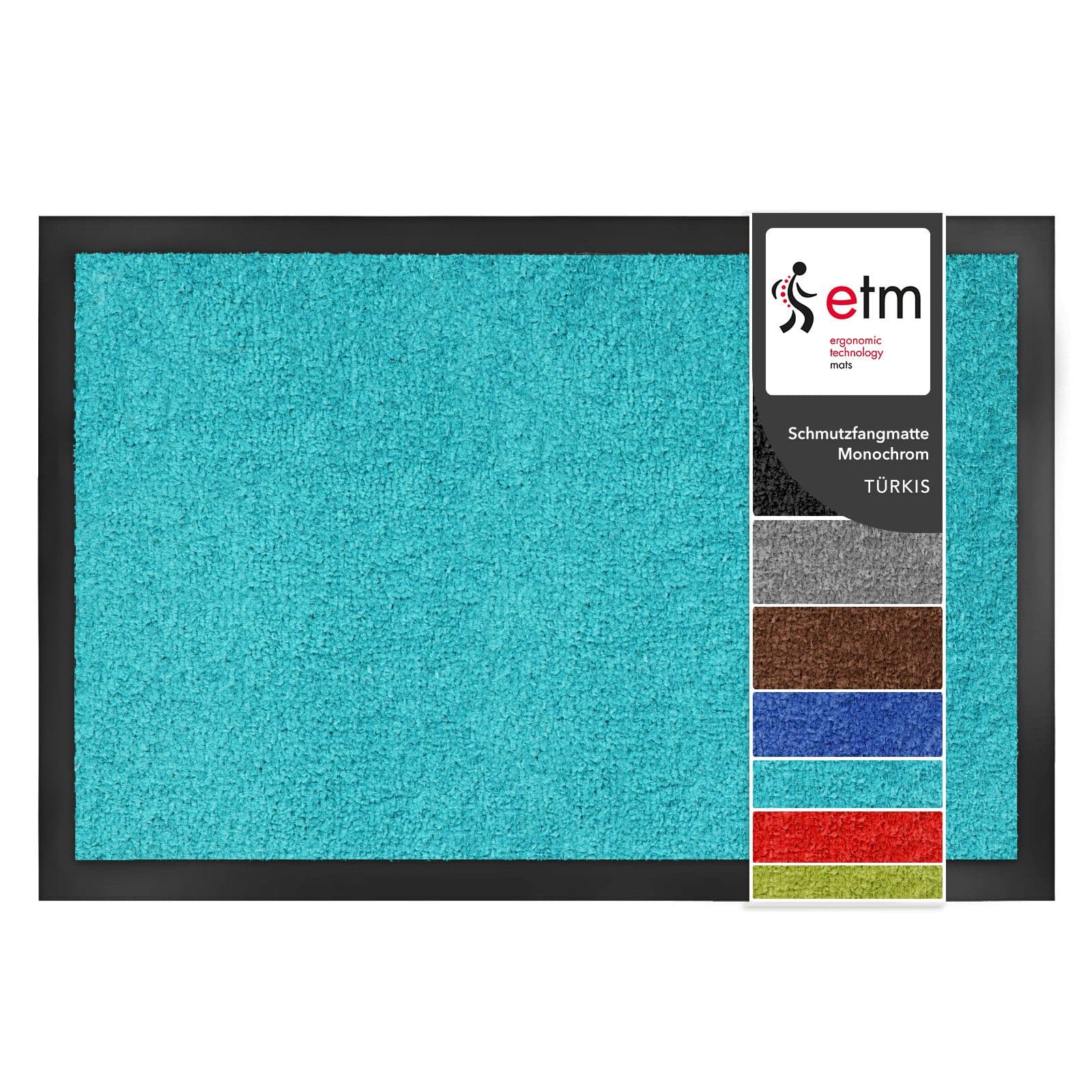 Floordirekt Fußmatte Monochrom Türkis Rutschfest Waschbar - Bild 2