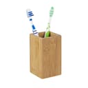 relaxdays Zahnputzbecher 2x Bambus Braun Hygienisch PU-beschichtet Bild 2