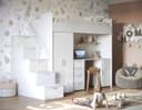 Lukas Möbel Hochbett Alice Hochglanz Weiss mit Stauraum und Schreibtisch Bild 2