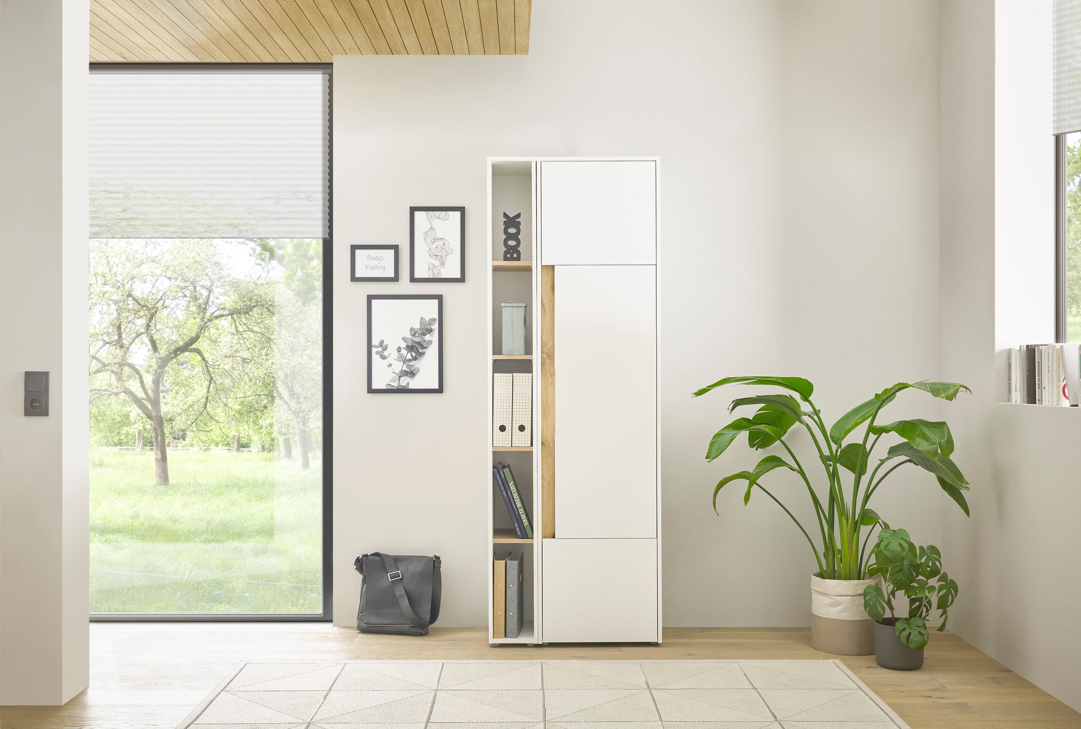 Home affaire Büromöbel-Set CiTY/GiRON Weiß Aktenregal Stauraumschrank