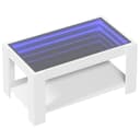 vidaXL LED-Couchtisch Weiß mit Infinity-Spiegel Bild 2