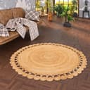 Pergamon Jute Teppich Salsa Natur Boho Rund Bild 2