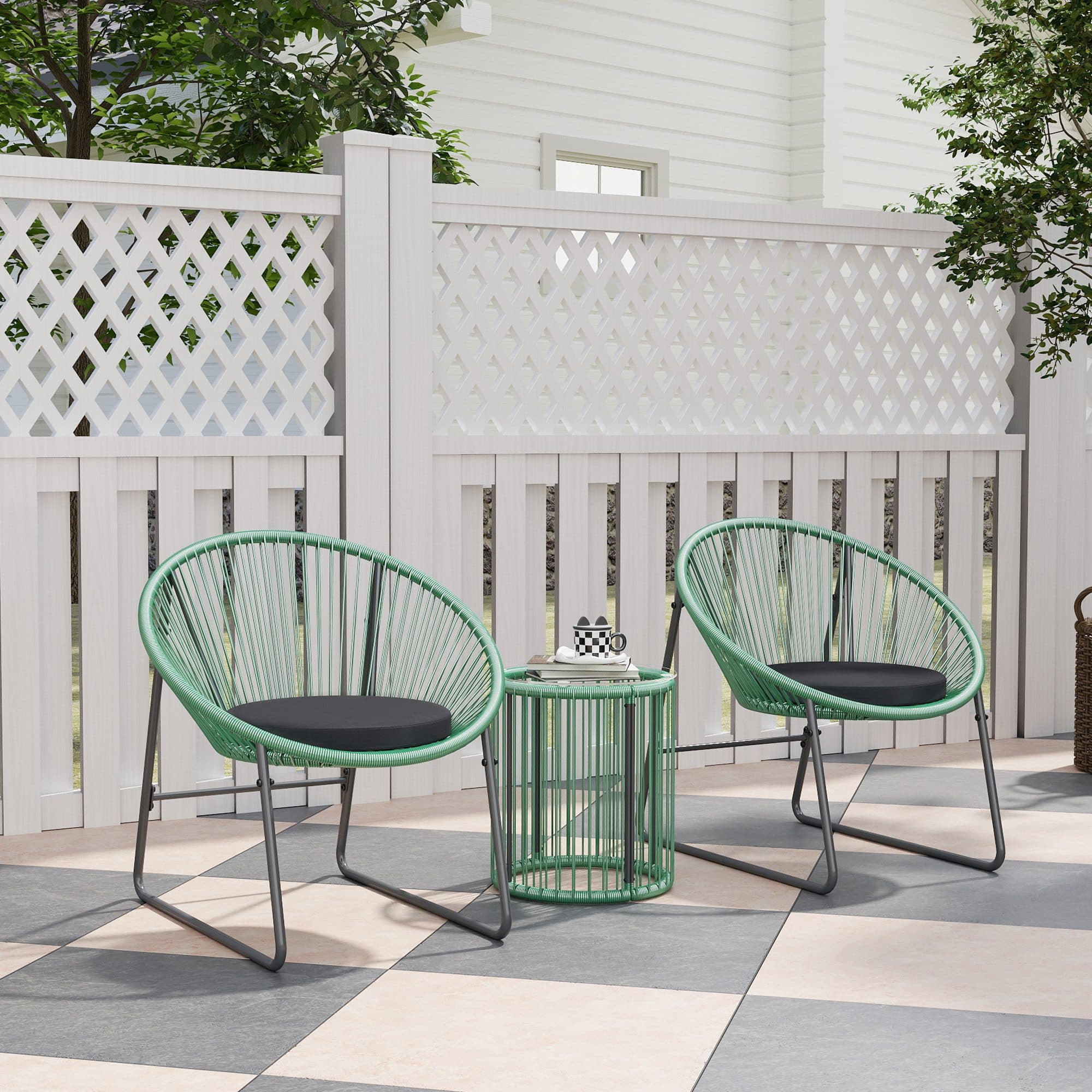 Outsunny Sitzgruppe 3-tlg. Polyrattan Outdoor Lounge - Bild 2