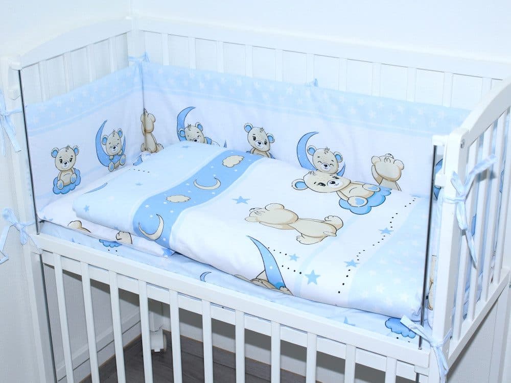 Primawela Beistellbett Baby Bettwäsche Set 6-teilig Blau