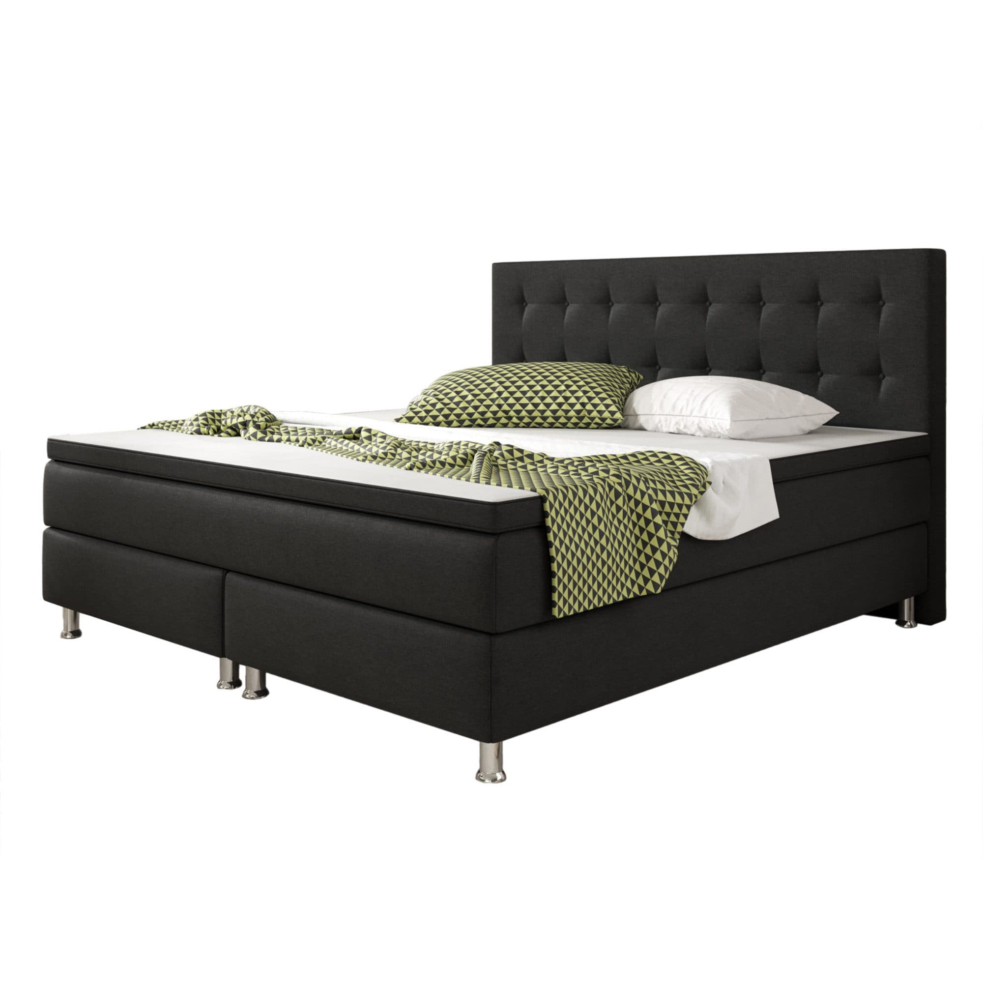 inter Boxspringbett K-01 Schlafzimmerbett 180x200 cm inkl. Topper und Matratzen - Bild 2