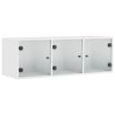 vidaXL Glashängeschrank Wandschrank mit Glastüren Weiß Modern Bild 2