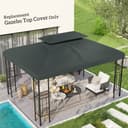 Outsunny Pavillon-Ersatzdach mit Doppeldach Polyester Kohlegrau Bild 2