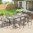 Outsunny Garten-Essgruppe 7-tlg. Grau Aluminium WPC Bild 2