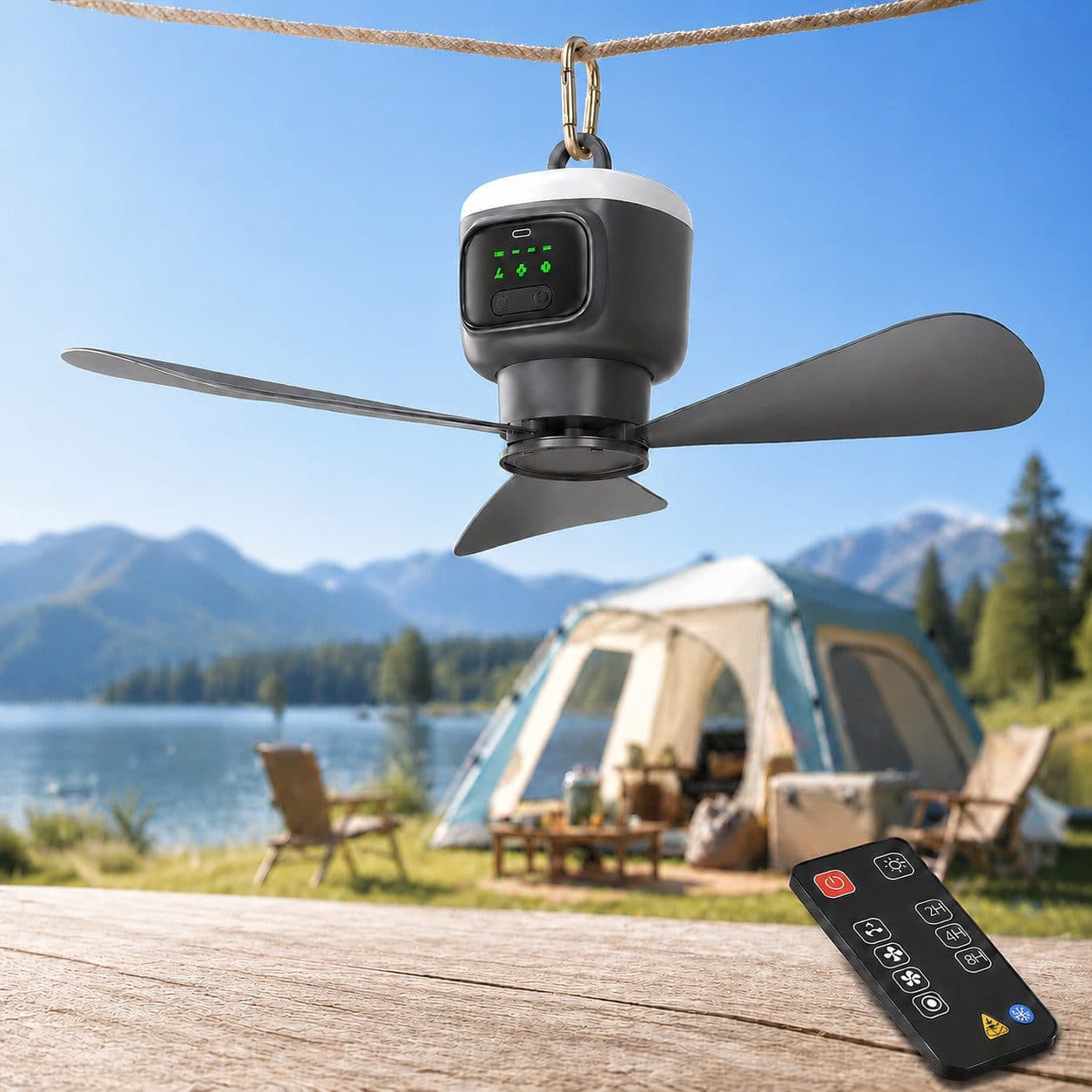 Lapalife Deckenventilator Grau mit Beleuchtung & Fernbedienung - Bild 2