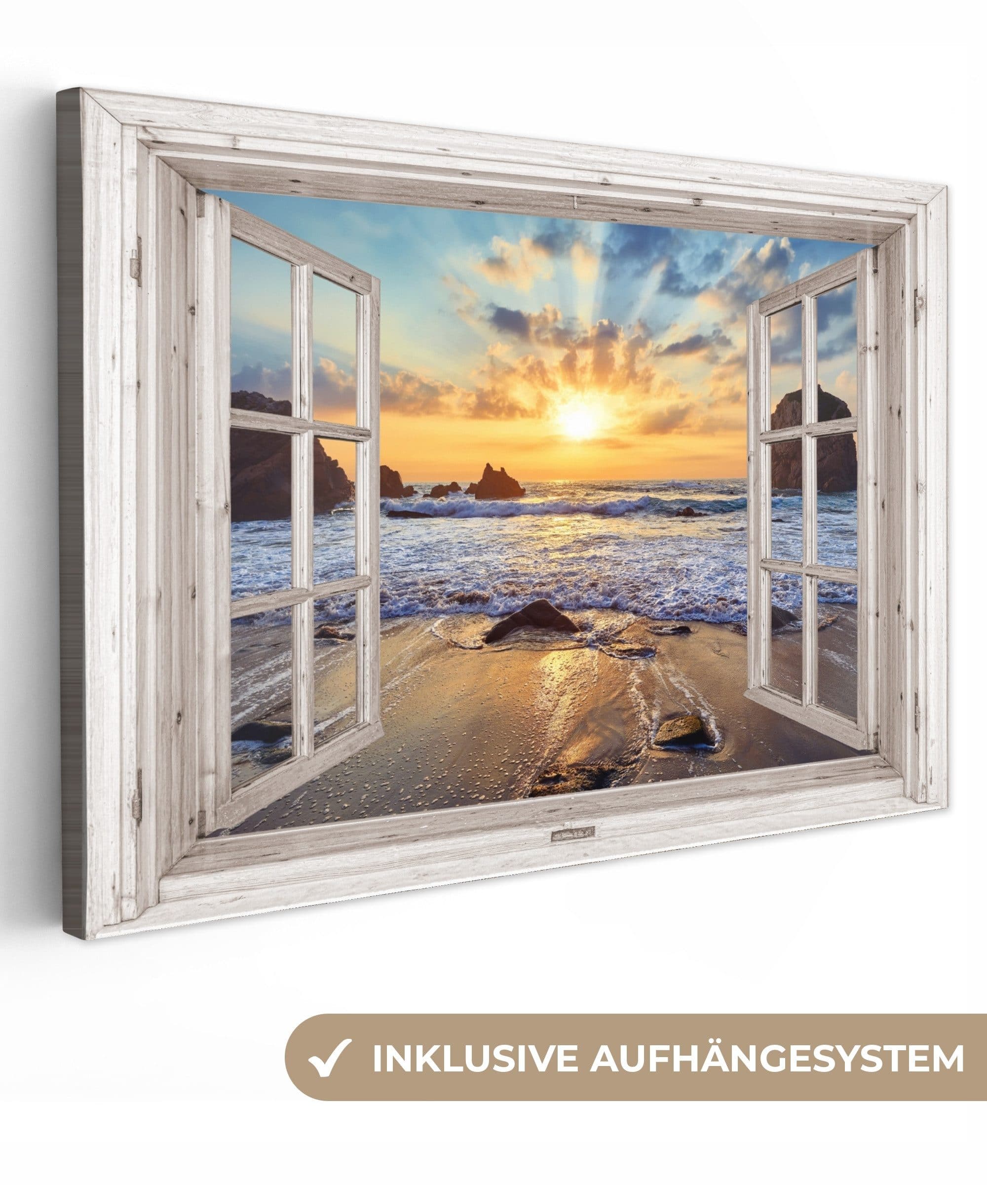 OneMillionCanvasses® Leinwandbild Strand - Aussicht - Sonnenuntergang - Landschaft - Meer - Natur - Bild 2
