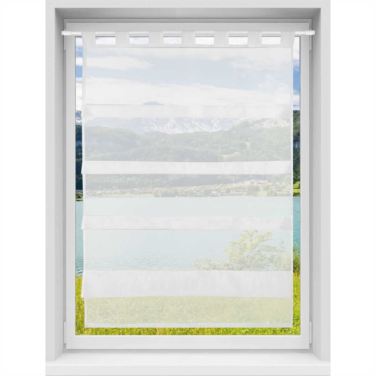 Bestlivings Vorhang Transparent Raffoptik Küchengardine mit Schlaufen - Bild 2