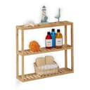relaxdays Bambus Badregal 3 Ablagen Modern Natur Bild 2