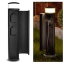 SSC-LUXon LED Gartenstrahler PALISO Lichtsäule Schwarz mit 2 Steckdosen Bild 2