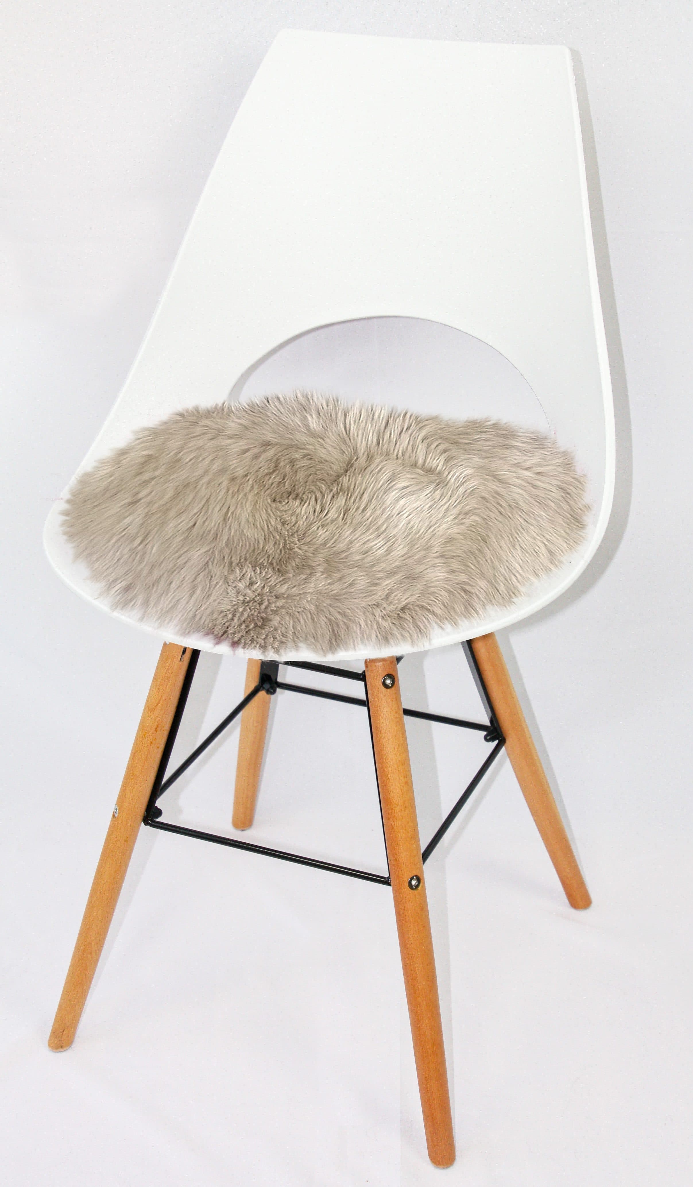 Heitmann Felle Stuhlkissen Lammfell Rund Beige 45cm