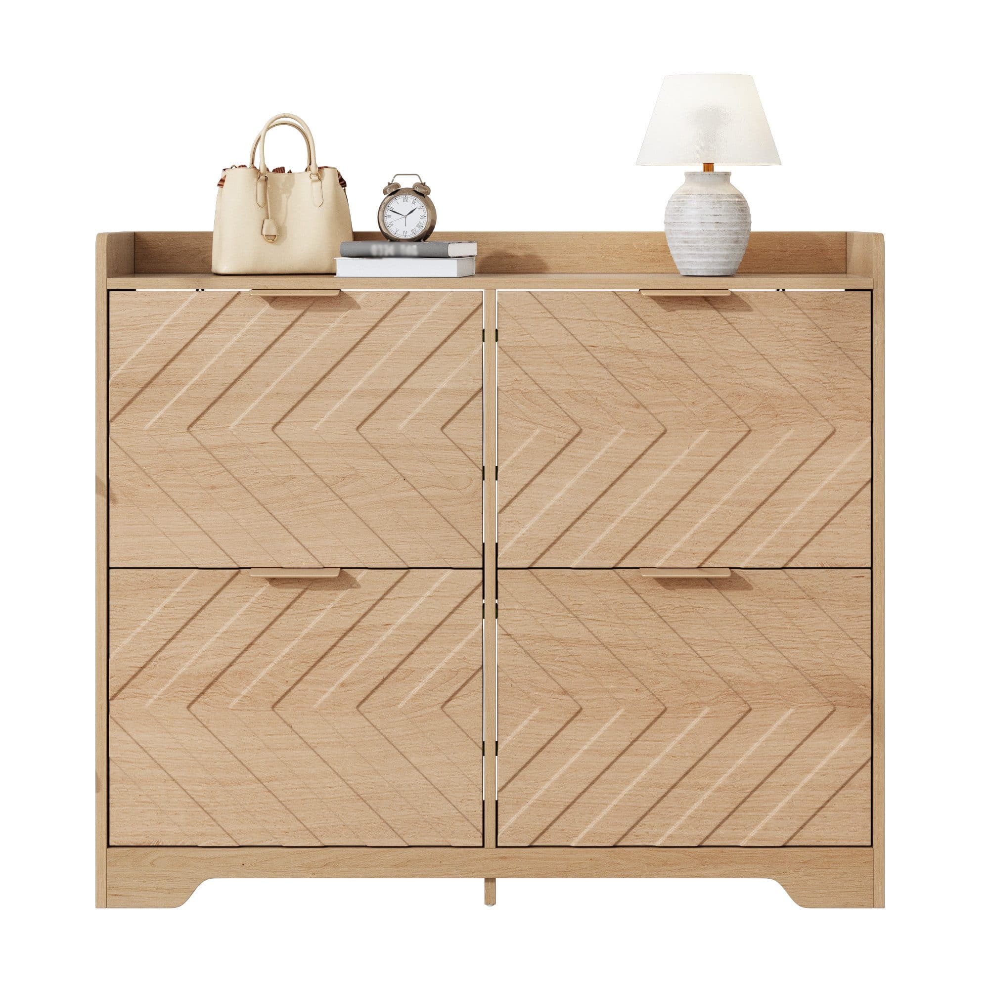 Refined Living Schuhschrank mit 4 Klappfächern Holzoptik - Bild 2