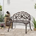 Outsunny Gartenbank Retro Stil mit Blumenmuster Bronze Bild 2
