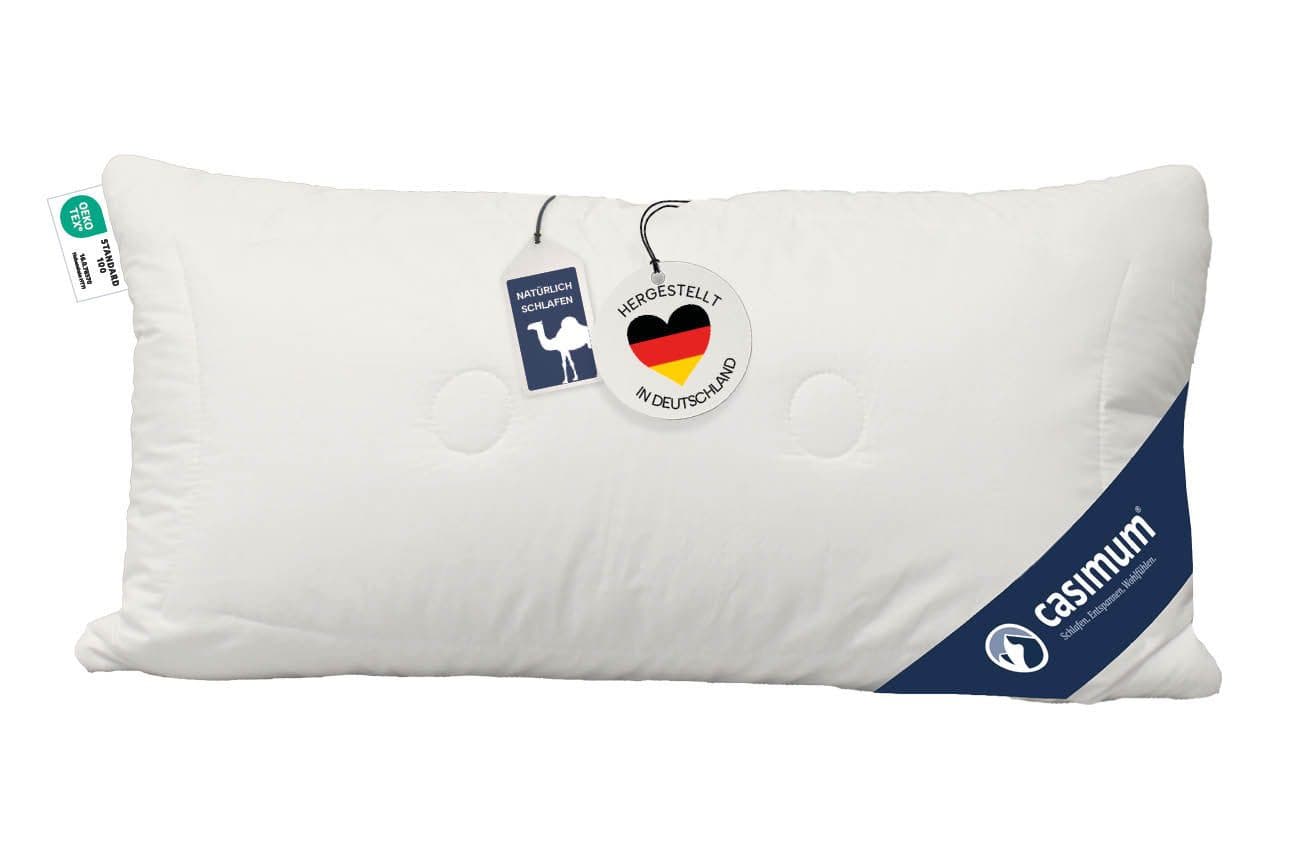 casimum 3-Kammer-Kopfkissen LUXUS Kamelhaar 100% Baumwolle Weiss - Bild 2