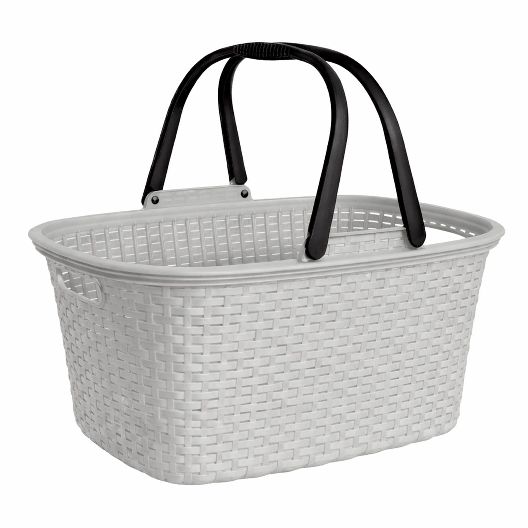 Ebaxx Wäschekorb 32 Liter Grau Kunststoff Henkel