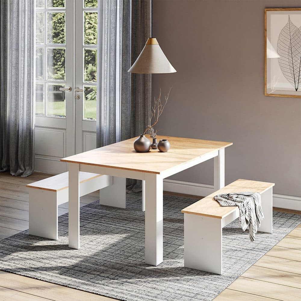 Vicco Sitzgruppe Sentio Weiß/Goldkraft Eiche 3-tlg - Bild 2