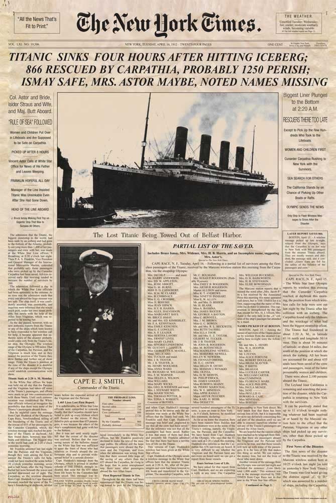 Titanik Poster Zeitungsausschnitt Wanddeko Filmplakat - Bild 2
