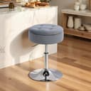HOMCOM Barhocker Stoffbezug höhenverstellbar drehbar Grau Bild 2