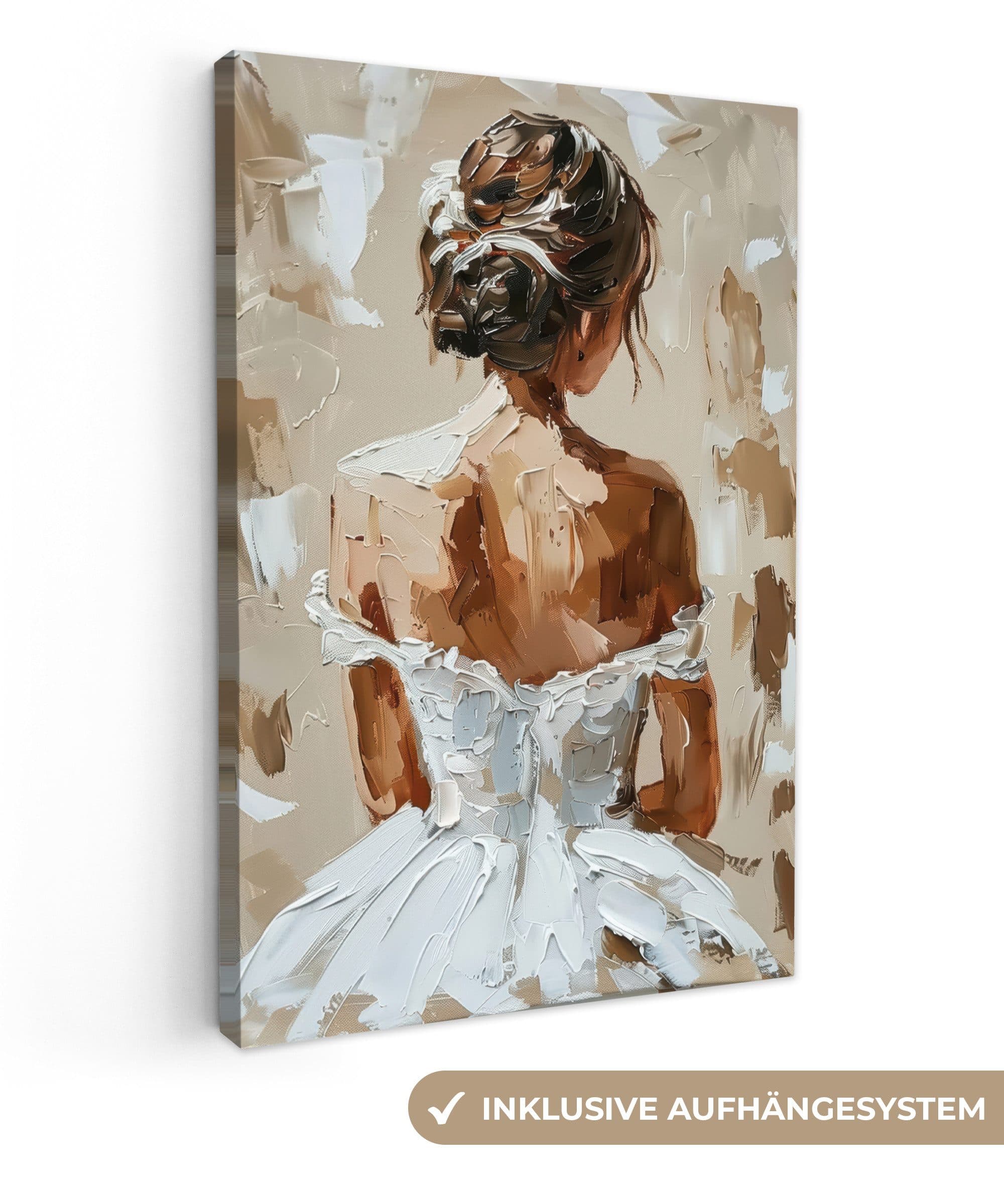 OneMillionCanvasses® Leinwandbild Frau - Farbe - Abstrakt - Beige - Modern - Bild 2