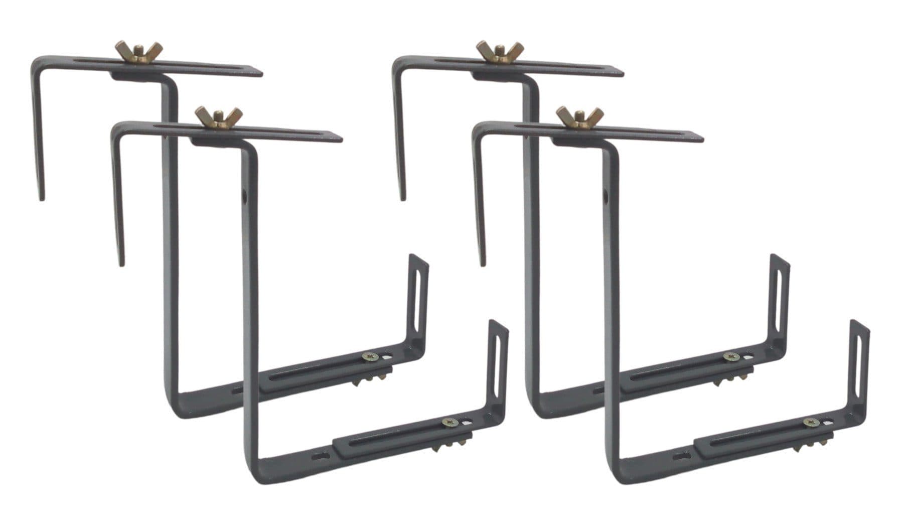 BURI Blumenkastenhalter 2x 2er-Set Grau Rostfrei Stahl