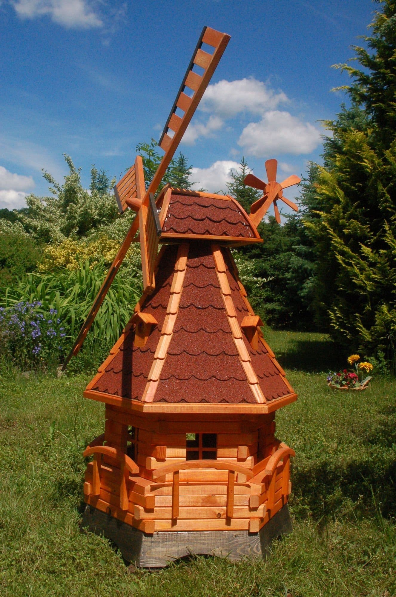 DSH DEKO SHOP HANNUSCH Garten-Windmühle Norddeutsch Rot Solar - Bild 2