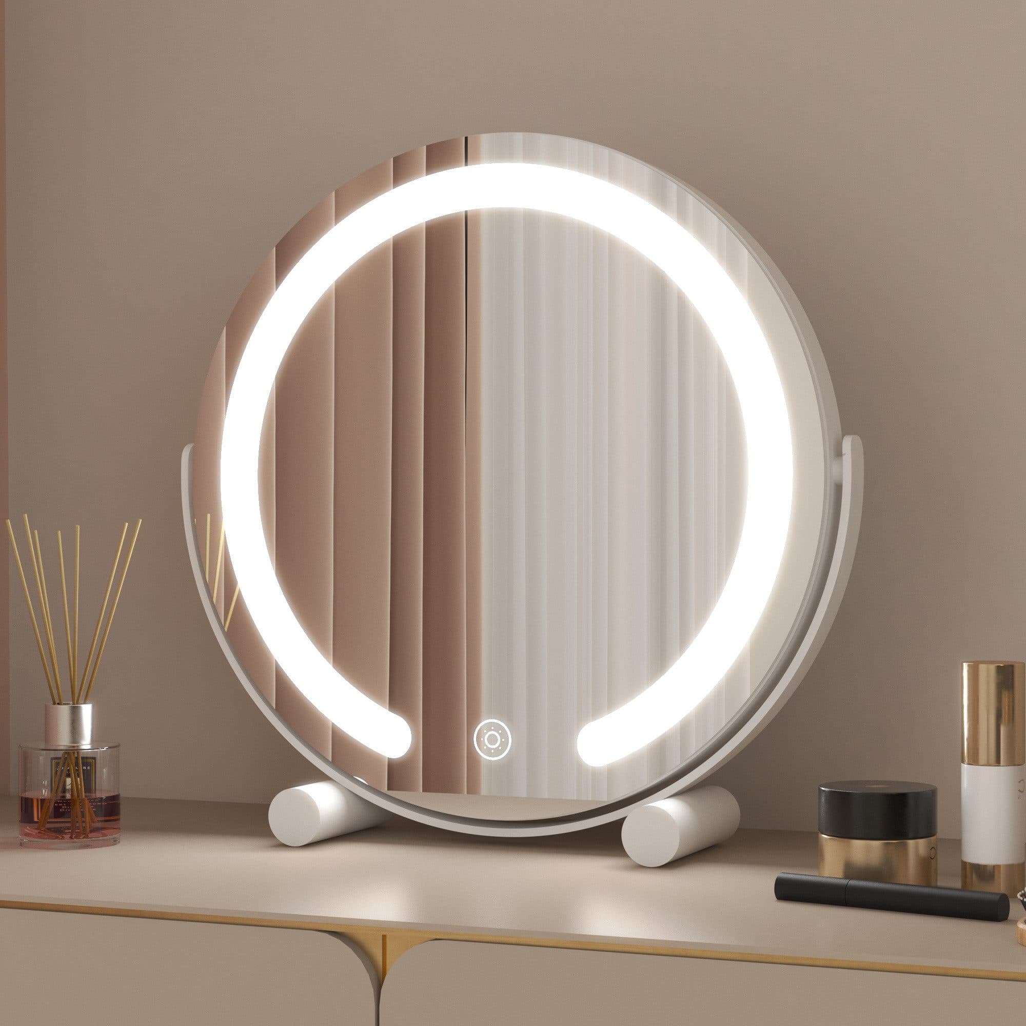 WDWRITTI LED Schminkspiegel 3 Lichtfarben Dimmbar Touch 360° Drehbar - Bild 2