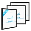 PHOTOLINI Bilderrahmen 3er Set Schwarz MDF Acrylglas 30x30 cm Bild 2