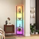 HOMCOM Stehlampe mit Regal Schwarz RGB LED Fernbedienung Bild 2