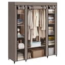 SONGMICS Kleiderschrank Stoffschrank mit Kleiderstange und 12 Ablagen Grau Bild 2