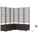 vidaXL Blumentopf Garten-Pflanzgefäß 5 pcs Braun Kunststoff Bild 2