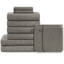 Blumtal Handtuch Set 10-tlg. Grau 100% Baumwolle Frottee Bild 2