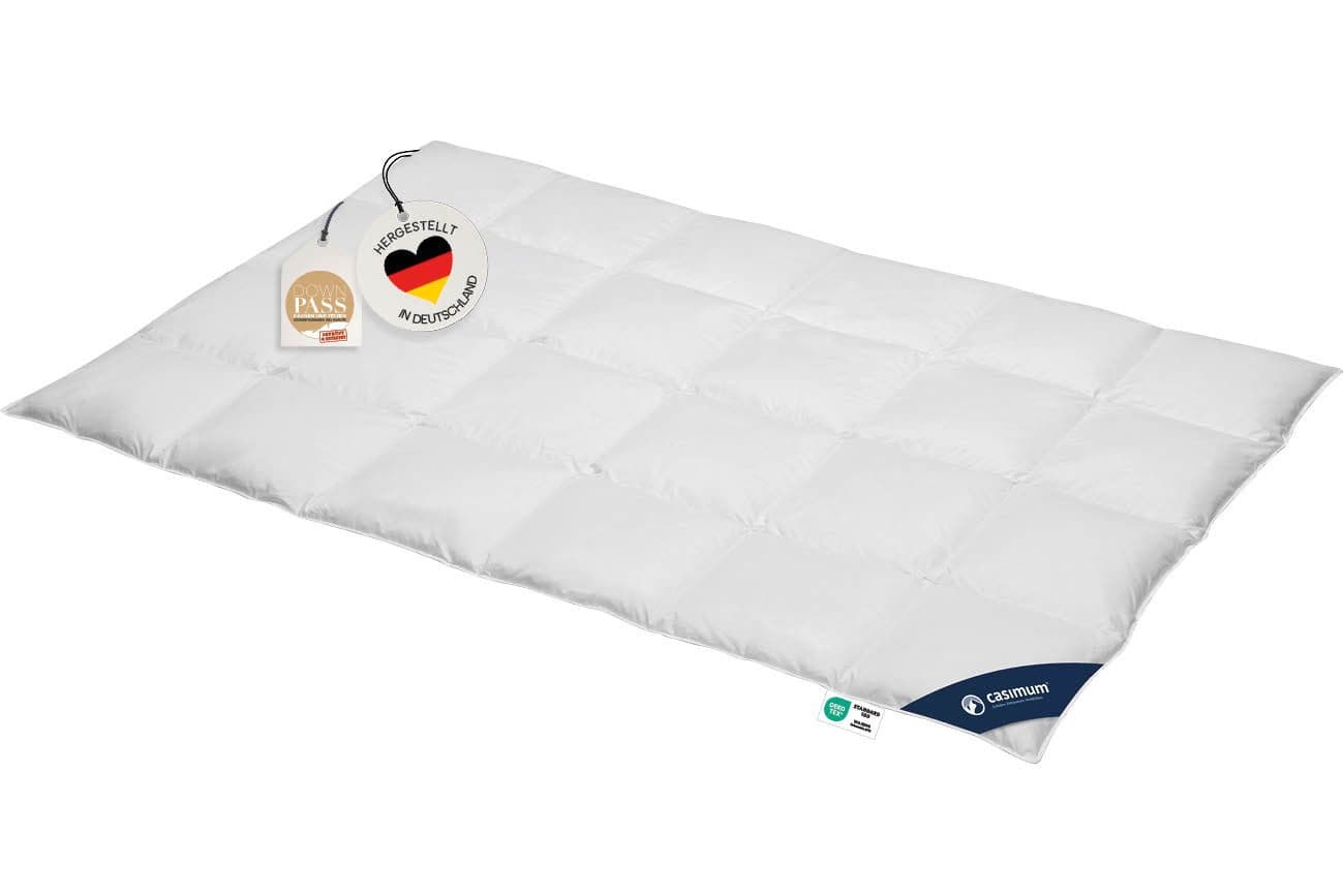 casimum Gänsedaunenbettdecke FIRST CLASS 100% Baumwolle Weiß - Bild 2