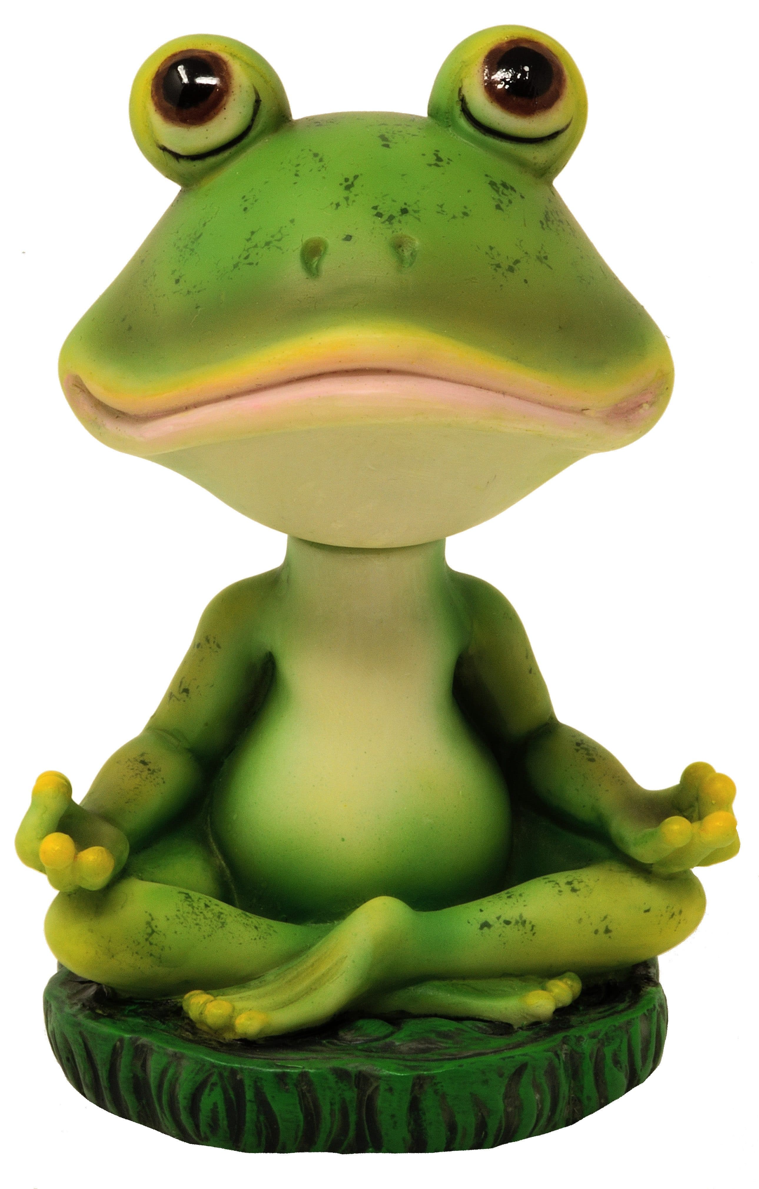 MystiCalls Wackelkopf Yoga Frosch Dekofigur Grün Polyresin - Bild 2