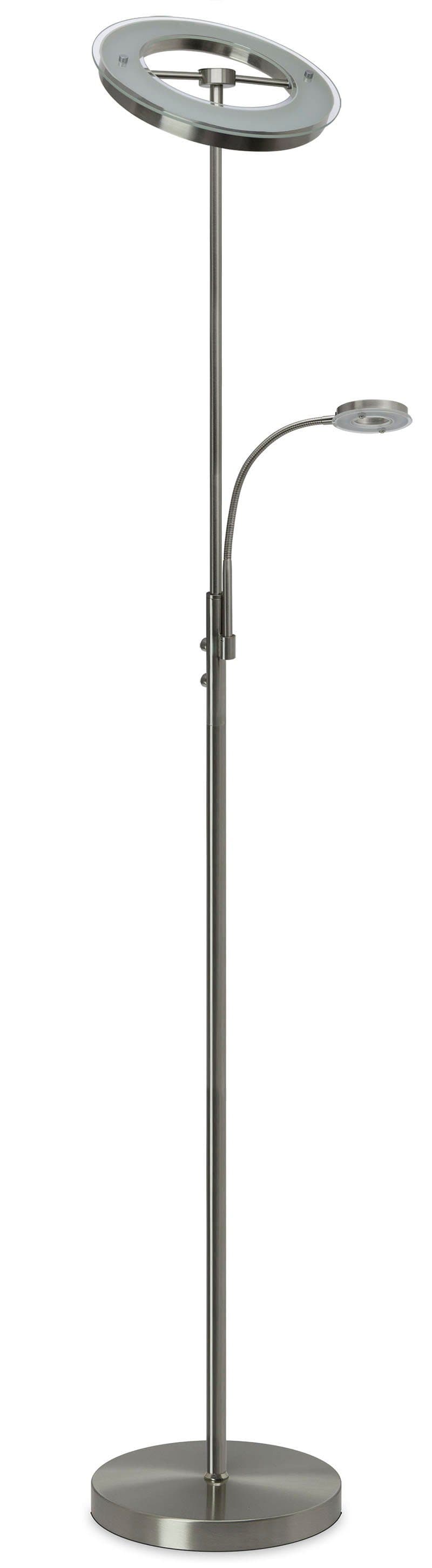 TRANGO LED Stehlampe Touchdimmer Satiniertes Glas Silber - Bild 2
