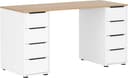 Schildmeyer Schreibtisch Elma 140 cm Weiß Eiche Hellfarben 8 Schubladen Bild 2