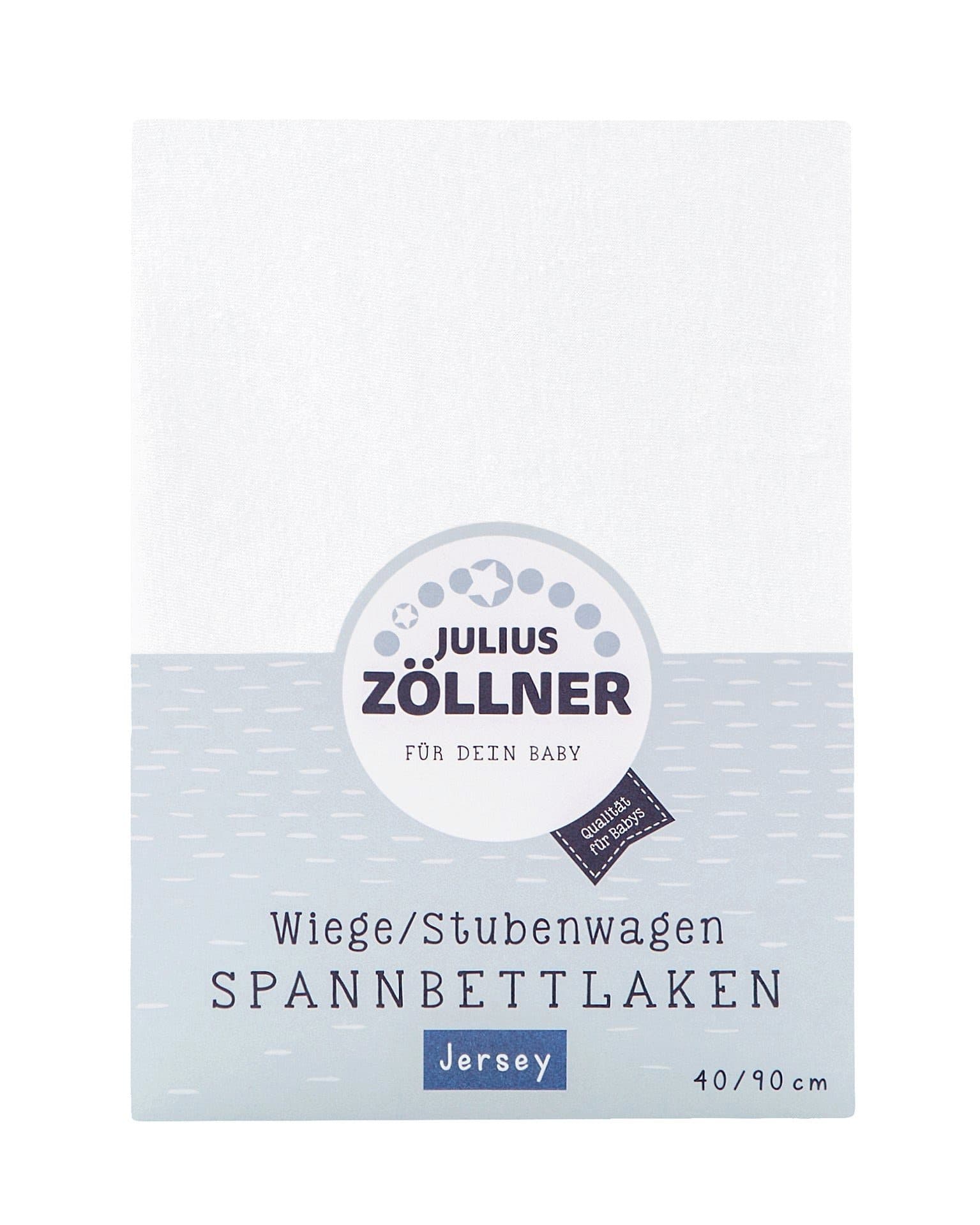 Julius Zöllner Baby Jersey Spannbetttuch Weiß 90x40 cm