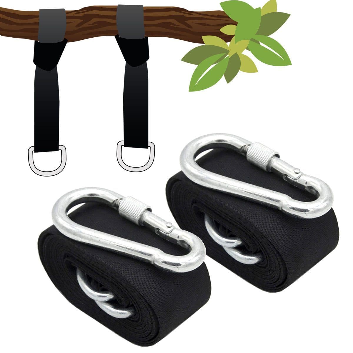 AMANKA Schaukelbefestigung mit 2 Polyester-Gurten und Karabinern - Bild 2