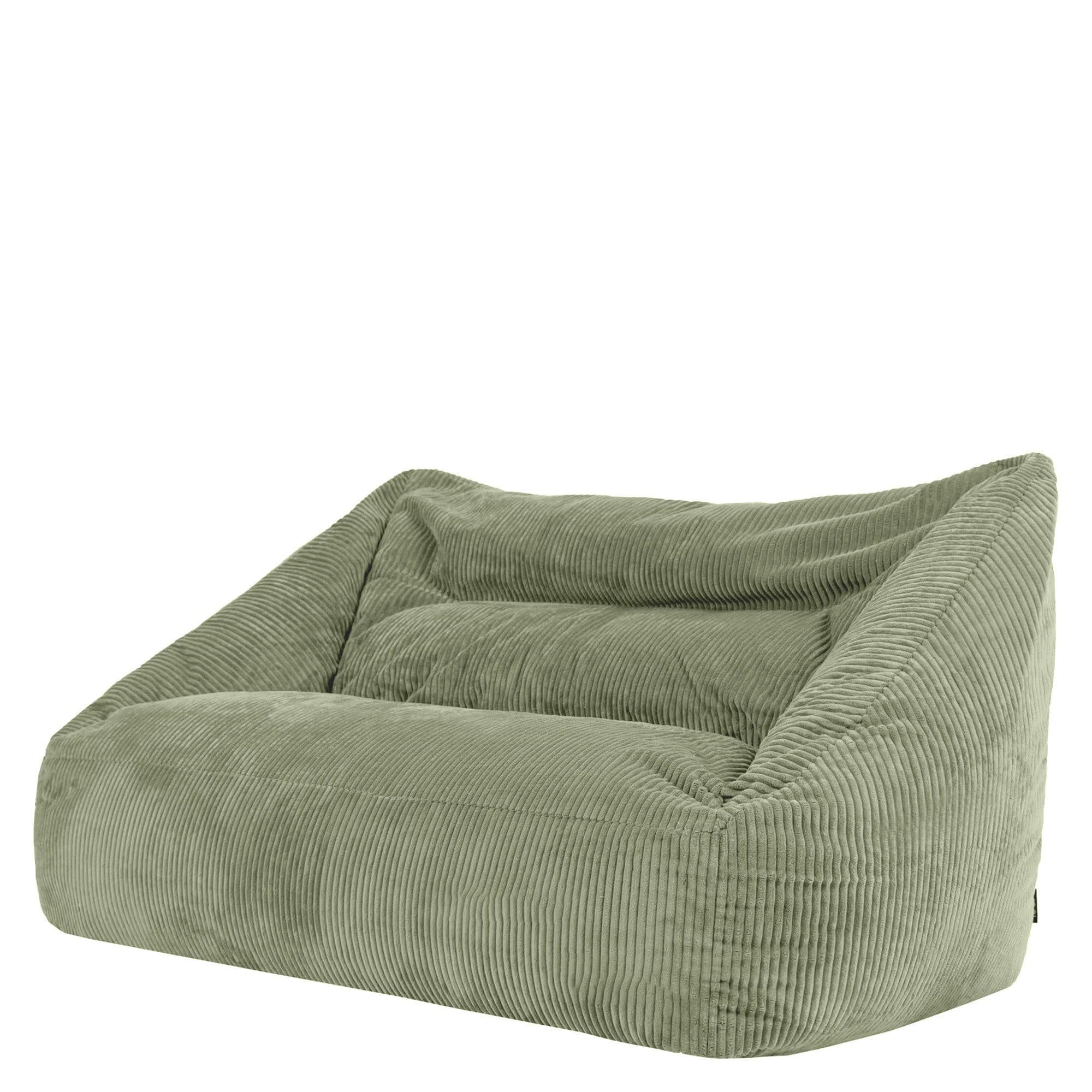 Icon Cecilia Sitzsack Cord Sofa 2-Sitzer Salbeigrün mit Füllung - Bild 2