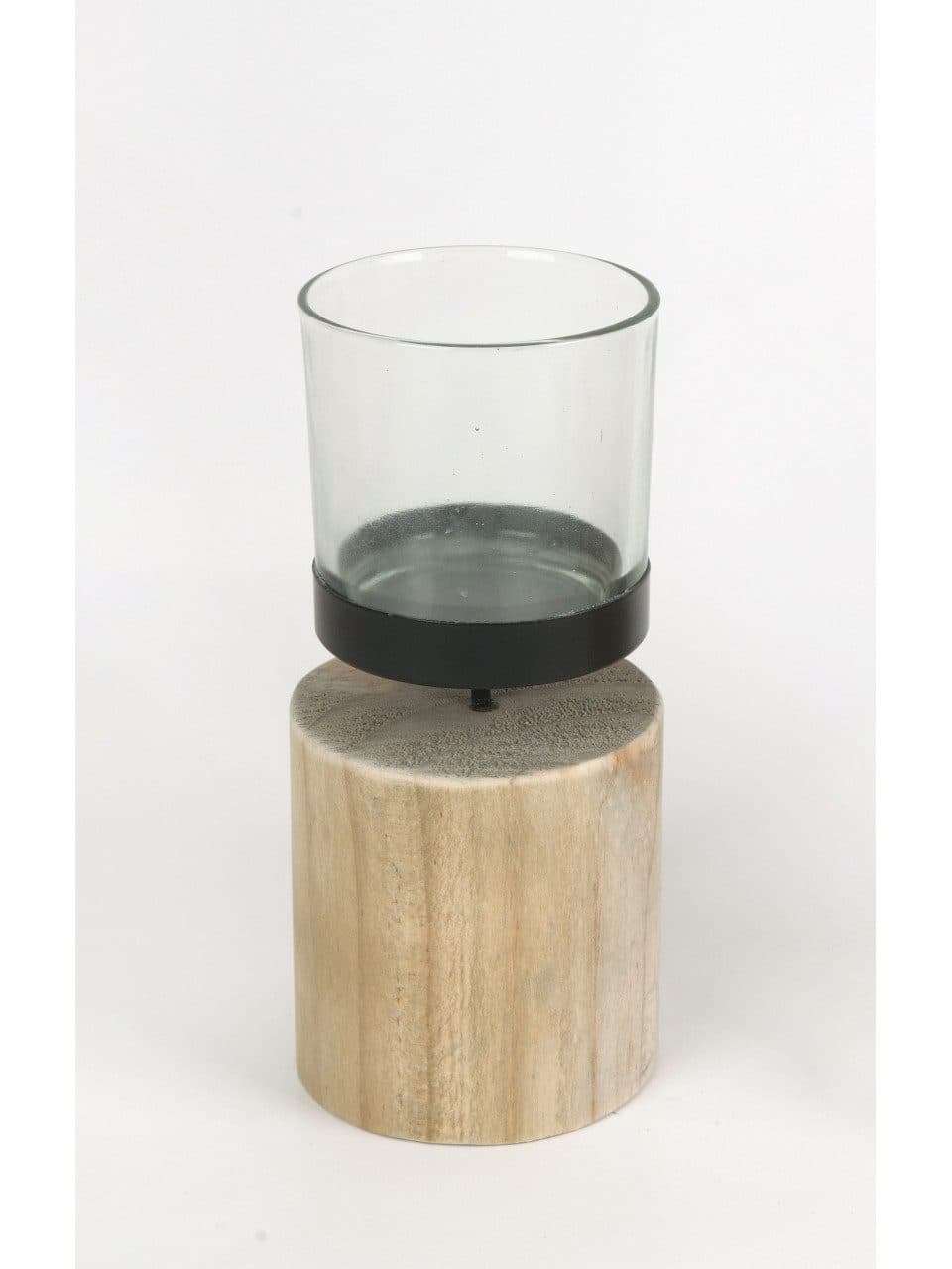 Trend Line Windlicht Holz Ø 19 cm Natural