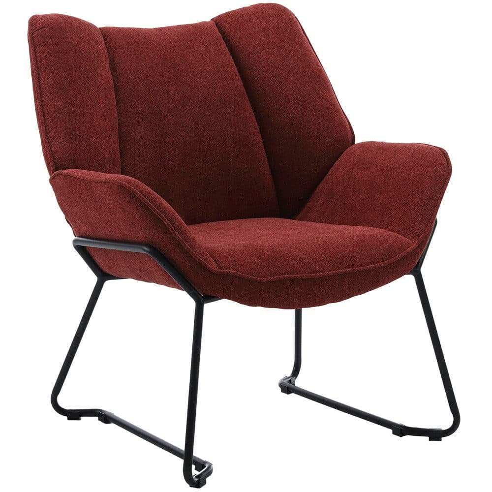 WAHSON OFFICE CHAIRS Loungesessel Rot Leinenstoff - Bild 2