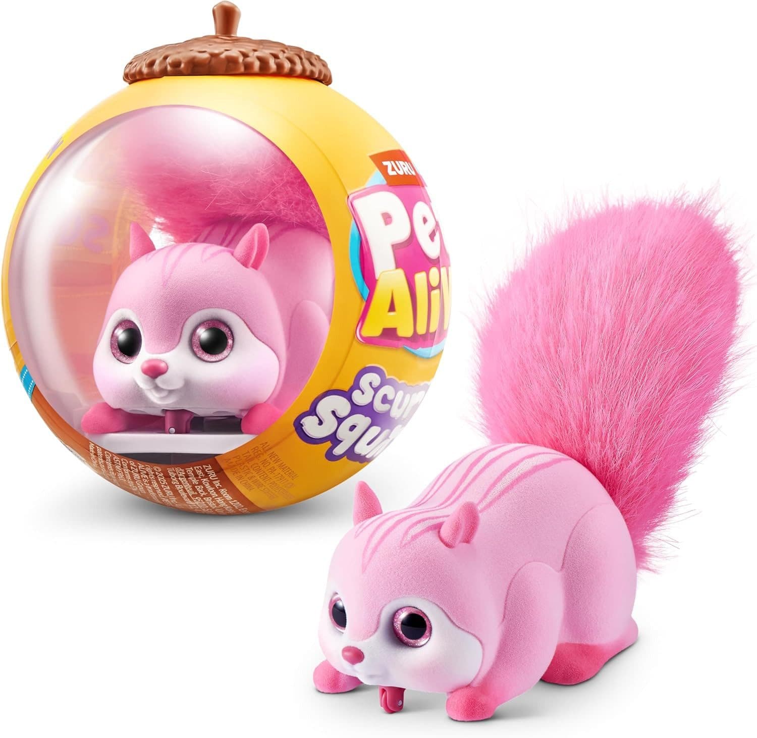 ZURU Pets Alive Scurry'n Squirrel Eichhörnchen Pink Interaktives Spielzeug - Bild 2