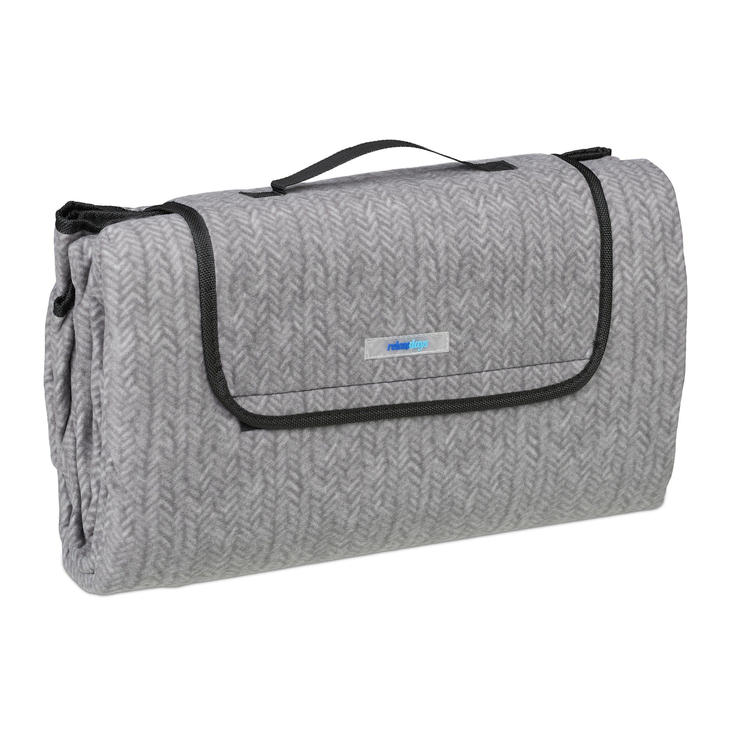 relaxdays Picknickdecke Grau Fleece XXL Outdoordecke - Bild 2