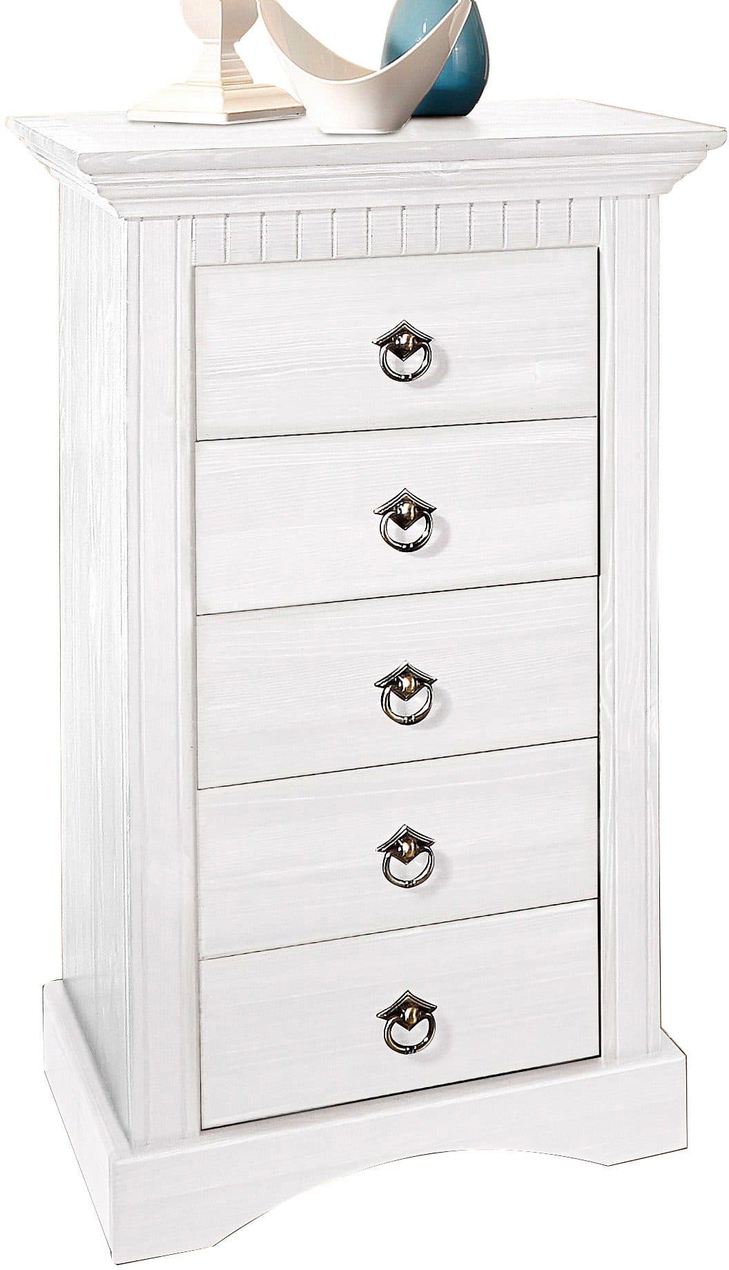 Kommode OTTO HOME Rustic Weiß Massivholz 5 Schubladen - Bild 2