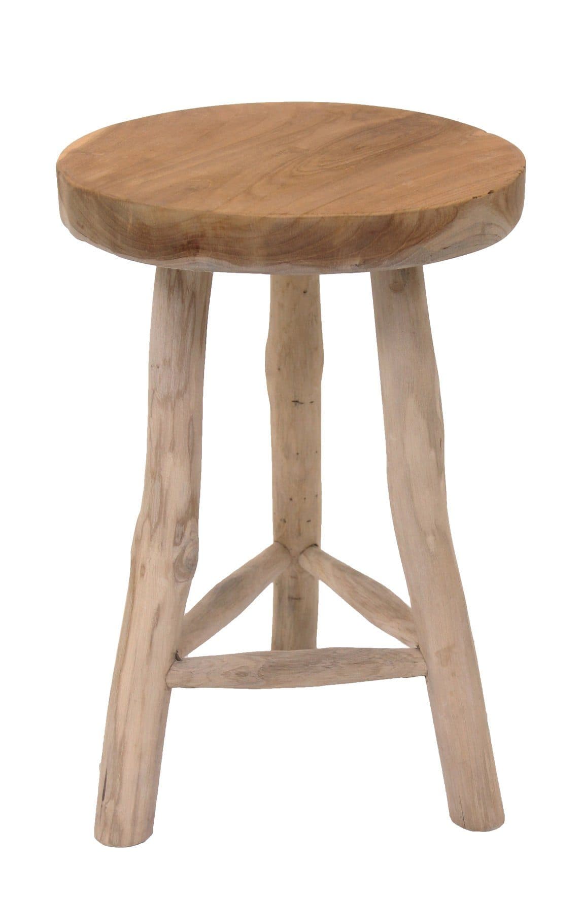 Spetebo Blumenhocker Teak 3 Beine Natur Massivholz - Bild 2