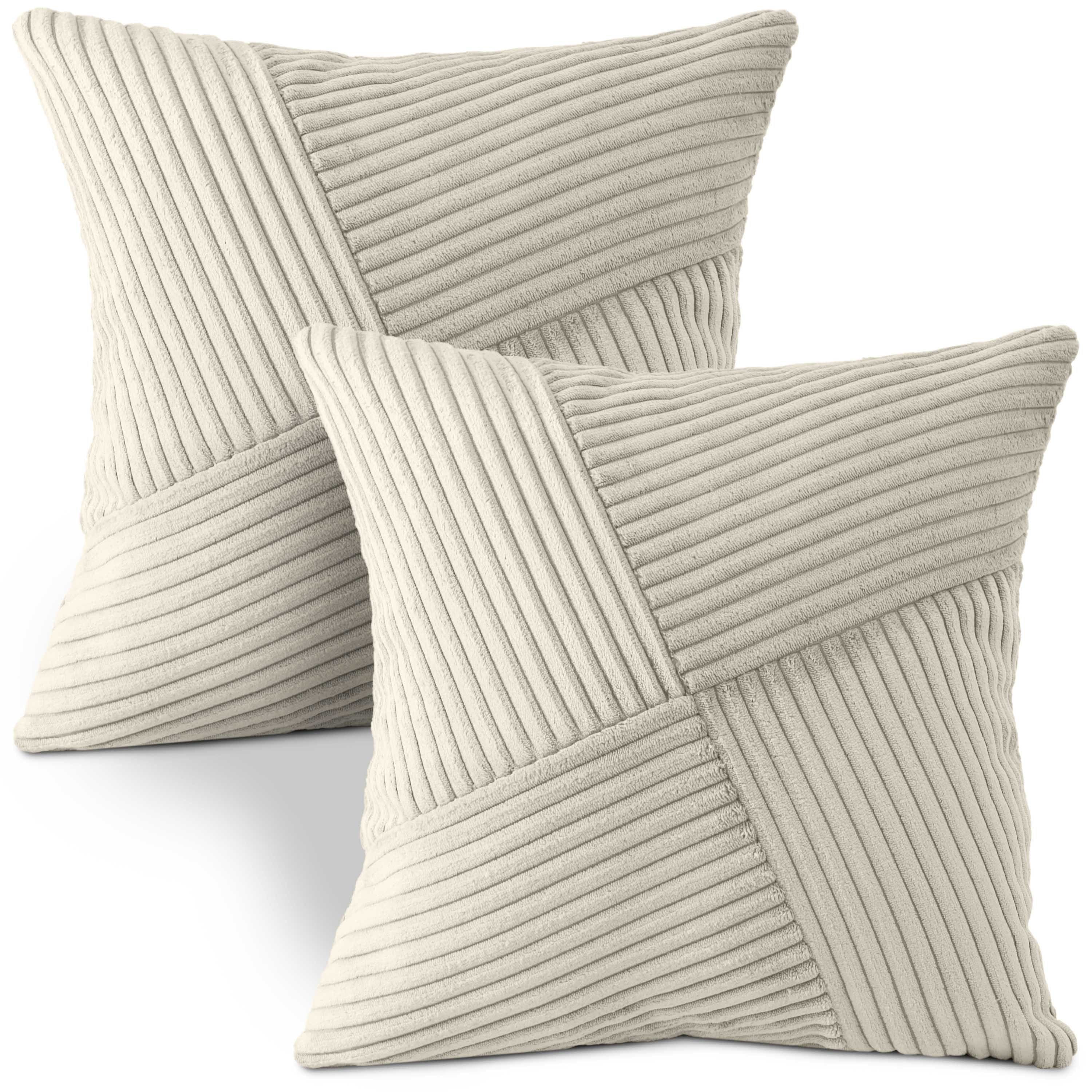 Amilian Kissenbezüge 2er Set 40x40 cm Modern Beige - Bild 2