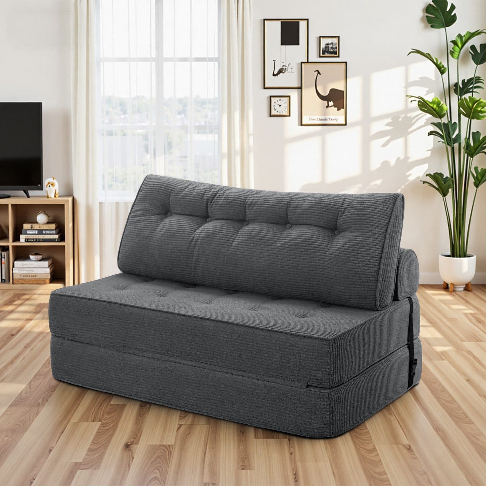 MECO Schlafsofa Faltbares Sofa-Bett 80x130x40 cm Grau - Bild 2