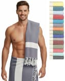 furora HOLIDAY Saunatuch XXL Grau 100x200 cm Bio-Baumwolle Bild 2